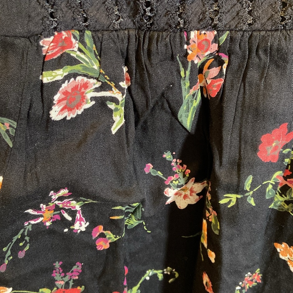 NWT Maeve Anthropologie Black Floral Maxi Dress Beaded Embroidery Size M - Picture 6 of 9